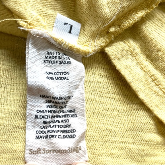 SOFT SURROUNDINGS Henley Loose V Neck Button Tunic Blouse Yellow Womens Large - Picture 13 of 14